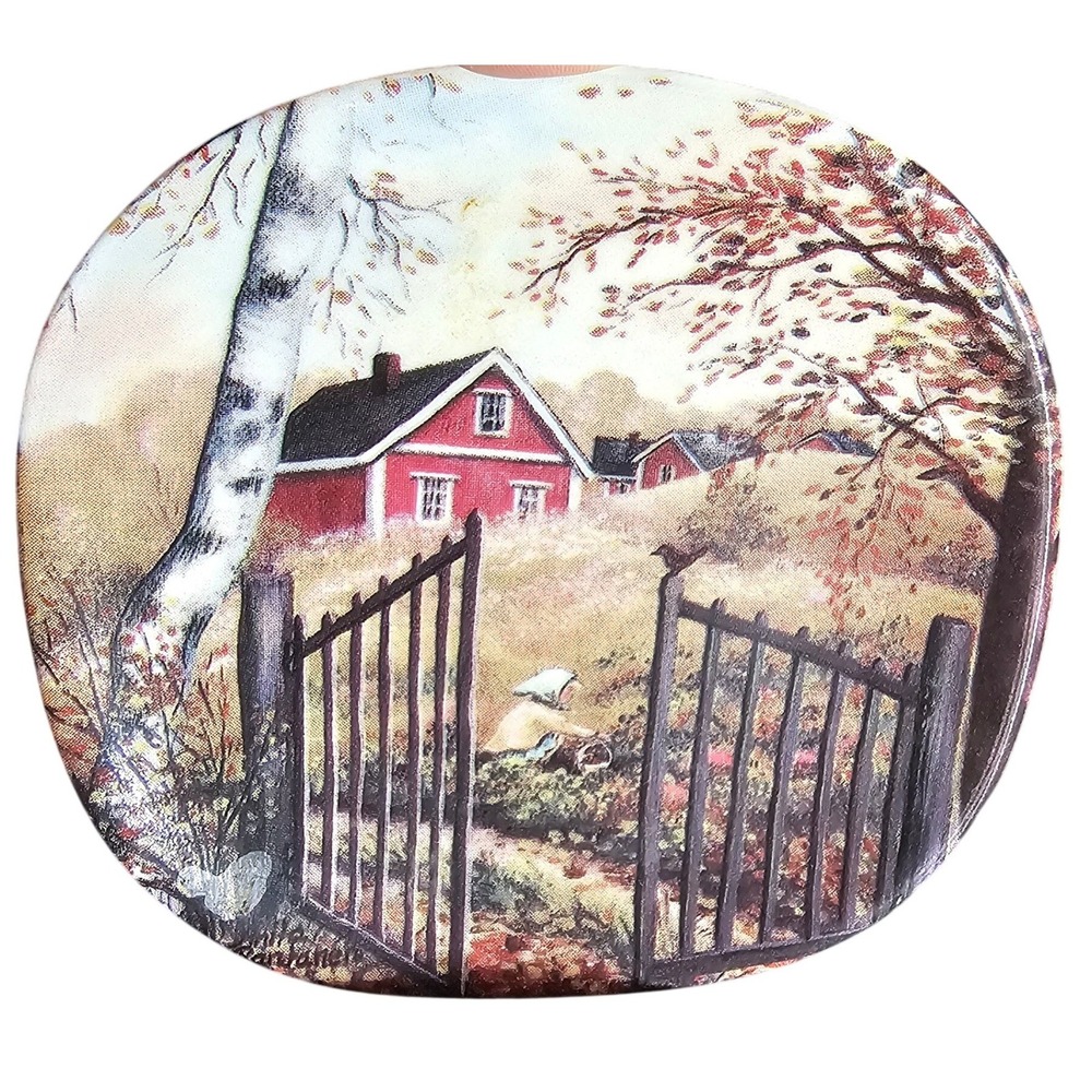 Vintage Finland Old-time Autumn Cottagecore Wall Plate Anita Rantanen-Siemers 5"